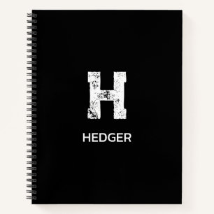 MINIMALISTISCHES WEIßES EIN-BUCHSTABEN-MONOGRAMM N NOTIZBUCH