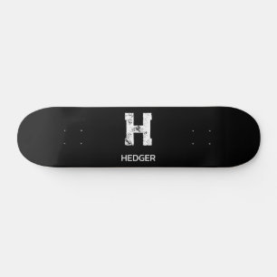 MINIMALISTISCHES WEIßES EIN-BUCHSTABEN-MONOGRAMM N SKATEBOARD