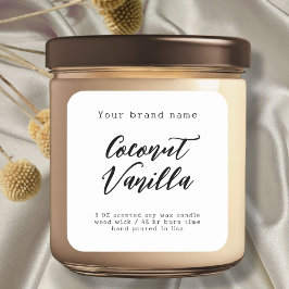 Minimalistisches weißes Etikett für die Verpackung Quadratischer Aufkleber