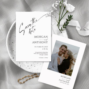 Minimalistisches weißes Foto Save the Date