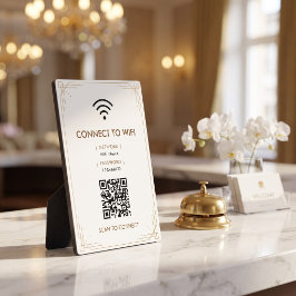 Minimalistisches weißes Gold Art Deco WLAN Fotoplatte