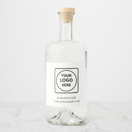 Minimalistisches weißes Logo-Geschäfts-Promo-QR-La Alkoholflaschenetikett