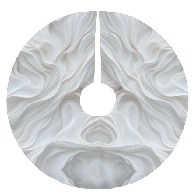 Minimalistisches weißes Marmorsprungrock - Weich Polyester Weihnachtsbaumdecke (Vorderseite)
