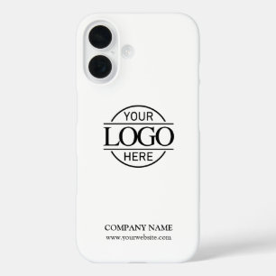 Minimalistisches weißes Werbeunternehmen Geschäfts iPhone 16 Hülle