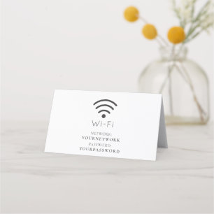 Minimalistisches weißes Wi-Fi-Zeichen Platzkarte