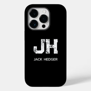 MINIMALISTISCHES WEIßES ZWEI-BUCHSTABEN-MONOGRAMM Case-Mate iPhone 14 PRO HÜLLE