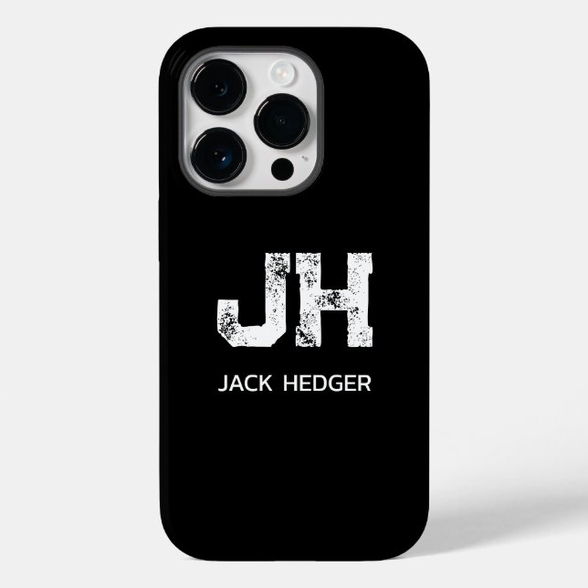MINIMALISTISCHES WEIßES ZWEI-BUCHSTABEN-MONOGRAMM  Case-Mate iPhone HÜLLE (Rückseite)