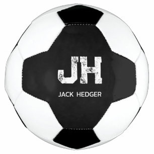 MINIMALISTISCHES WEIßES ZWEI-BUCHSTABEN-MONOGRAMM FUßBALL
