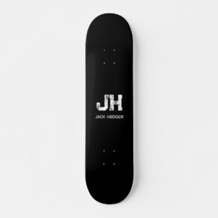 MINIMALISTISCHES WEIßES ZWEI-BUCHSTABEN-MONOGRAMM- SKATEBOARD