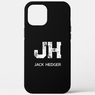 MINIMALISTISCHES WEIßES ZWEIBUCHSTABIGES MONOGRAMM Case-Mate iPhone HÜLLE