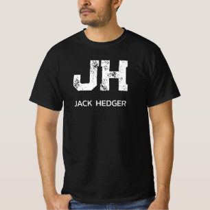 MINIMALISTISCHES WEIßES ZWEIBUCHSTABIGES MONOGRAMM T-Shirt