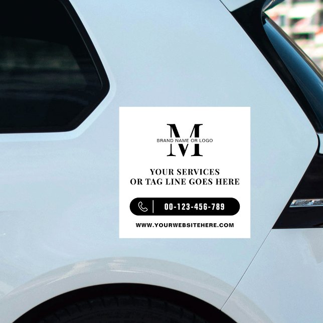 Minimalistisches Werbebumper mit Firmenlogo Aufkleber (Minimalist black and white business logo car bumper sticker)