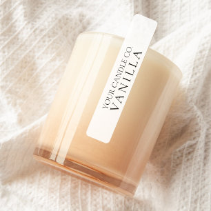 Minimalistisches White Candle Label Etiketten
