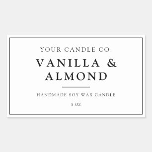 Minimalistisches White Candle Label Rechteckiger Aufkleber