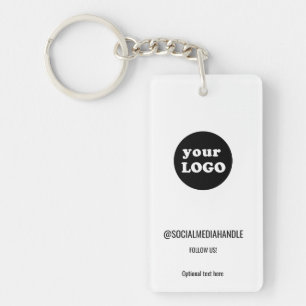 Minimalistisches White-Custom-Business-Logo Schlüsselanhänger
