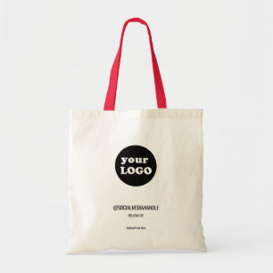 Minimalistisches White-Custom-Business-Logo Tragetasche