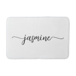 Minimalistisches White Girl Monogram Name Script Badematte
