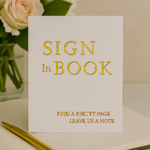 Minimalistisches White & Gold Foil Gästebuch Folien Feiertagskarte