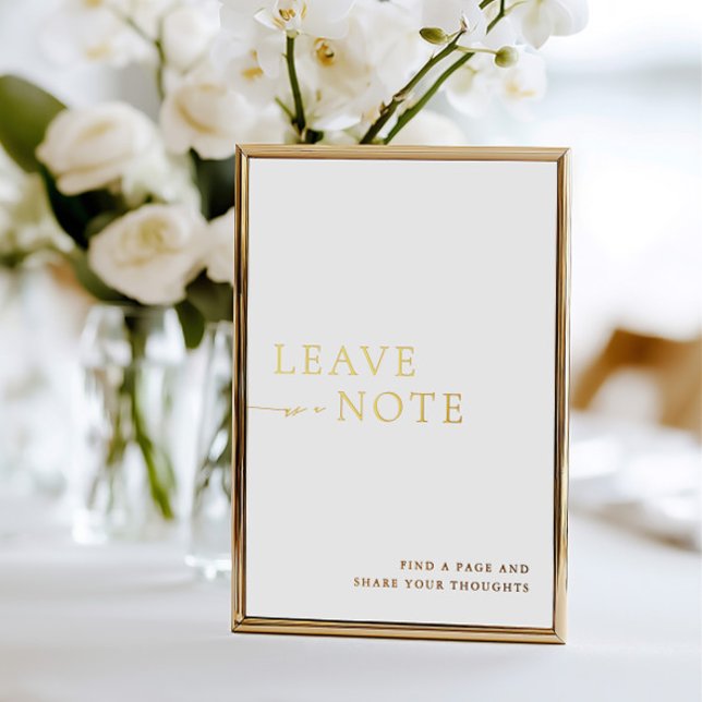 Minimalistisches White & Gold Gästebuch Folieneinladung (Minimalist White & Gold Guest Book Sign Foil)