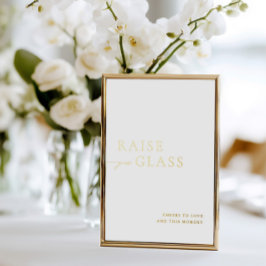 Minimalistisches White & Gold Wedding Bar Sign Folieneinladung