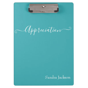 Minimalistisches White Script Wertsteigerung Aquam Klemmbrett