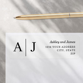Minimalistisches White Wedding Return-Adressetiket