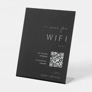 Minimalistisches WiFi Password Qr Code Hochzeitsze Sockelschild