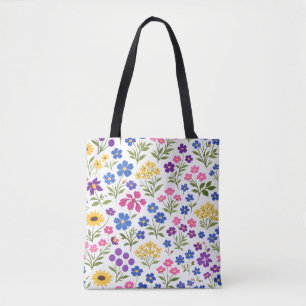 Minimalistisches Wildblumen-Nahtlosmuster auf Weiß
