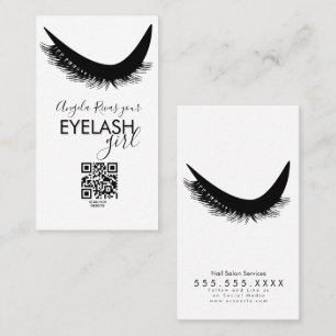 Minimalistisches Wimpern-Mädchen-Salon-Schönheit Visitenkarte