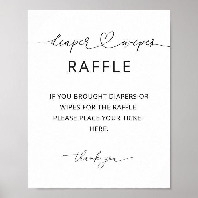 Minimalistisches Windel- und Feuchttücher-Raffle-S Poster (Vorne)