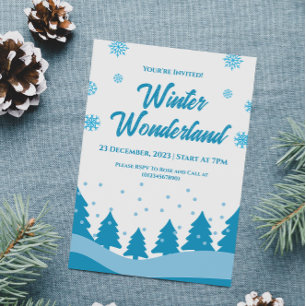 Minimalistisches Winter Wonderland Party Einladung