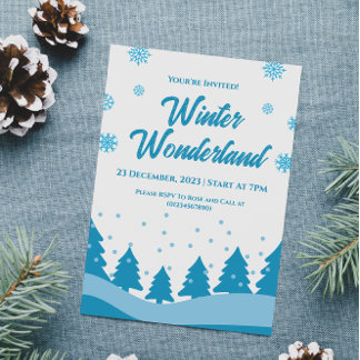 Minimalistisches Winter Wonderland Party Einladung