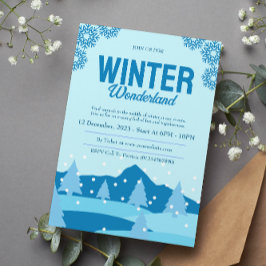 Minimalistisches Winter Wonderland Party Einladung