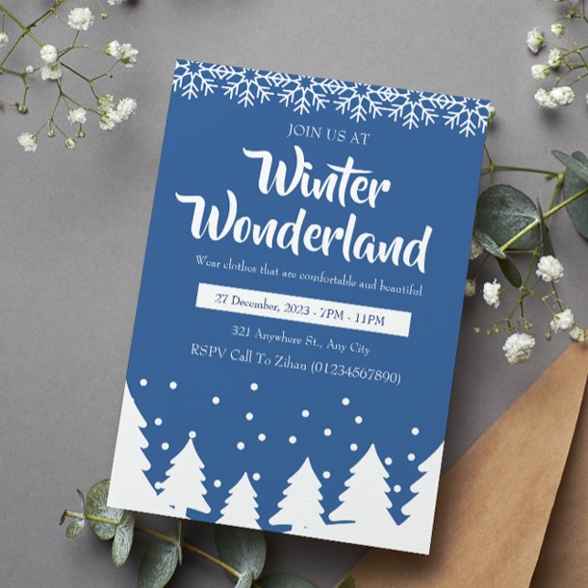 Minimalistisches Winter Wonderland Party Einladung (Von Creator hochgeladen)