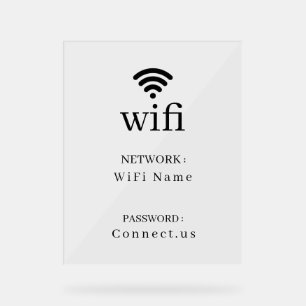 Minimalistisches WLAN-Netzwerk-Passwort-Anzeigesch Acrylschild