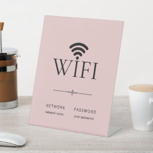 Minimalistisches WLAN-Netzwerk-Passwort-Schild Hel Sockelschild