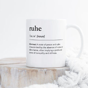 Minimalistisches Wörterbuch "Ruhe Definition" Kaffeetasse