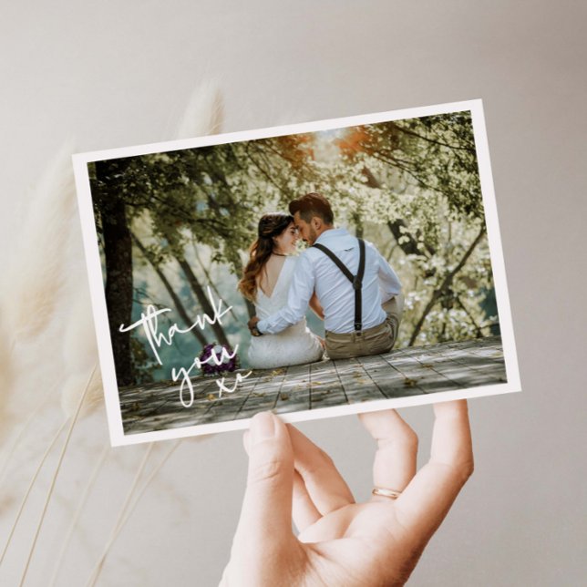 Minimalistisches XO-Hochzeitsstift Foto Dankeschön Dankeskarte (Von Creator hochgeladen)