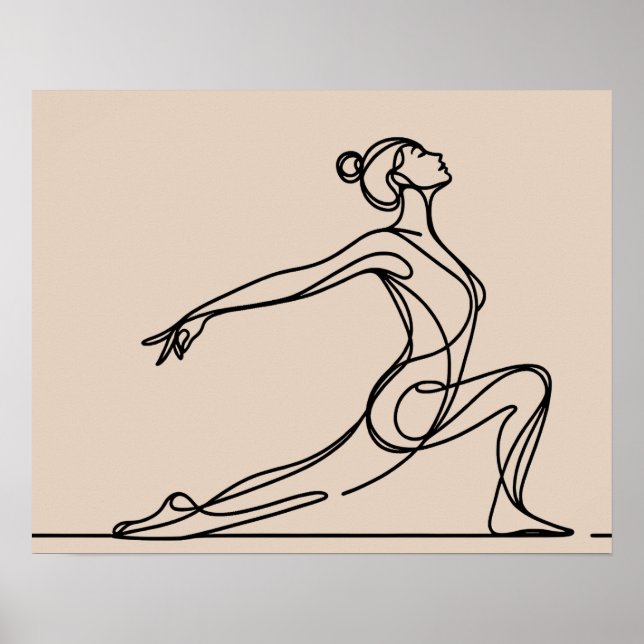 Minimalistisches Yoga Girl - Kunstmuseum Poster (Vorne)