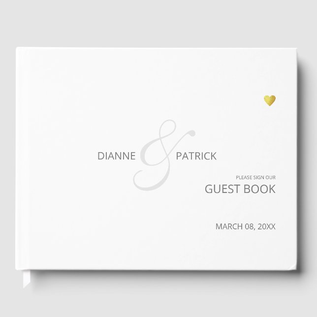 Minimalistisches Zeichen unserer Hochzeit Gästebuch (Vorderseite)