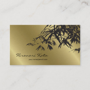 Minimalistisches Zen Asiatisches Gold und schwarze Visitenkarte