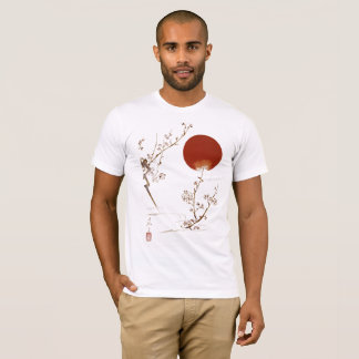 Minimalistisches Zen-Japanisches Sonnen- und Pflau T-Shirt