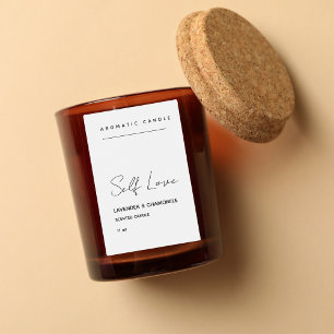 Minimalistisches, zentriertes Kerzensiegel Lebensmitteletikett