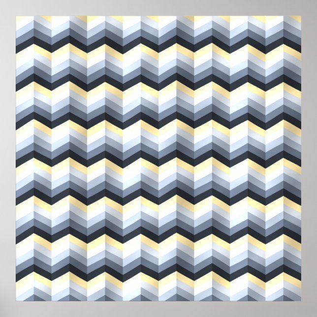 Minimalistisches Zickzack-Muster  Poster (Vorne)