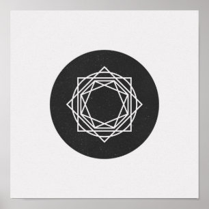 Minimalistisches Zirkel-Schwarz-Weiß-Poster Poster