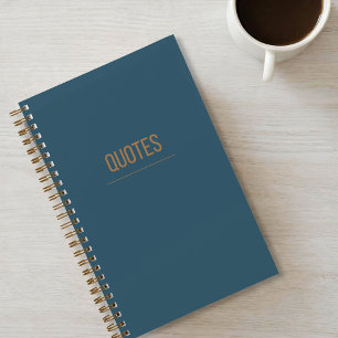 Minimalistisches Zitat-Journal in blau-grün Notizbuch