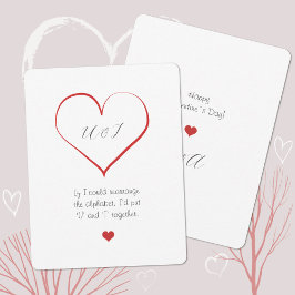 Minimalistisches Zitat Valentinstag Herz Feiertagskarte