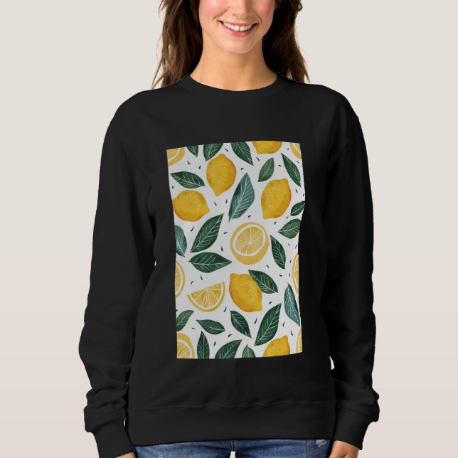 Minimalistisches Zitronenfruchtmuster Art Sweatshirt (Vorderseite)