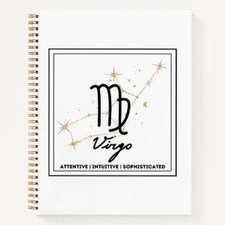 Minimalistisches Zodiac Virgo-Notebook Notizbuch