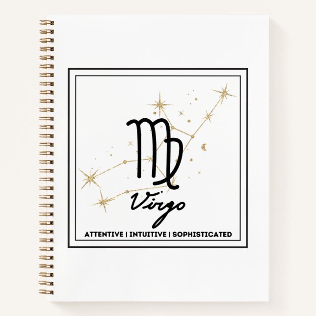 Minimalistisches Zodiac Virgo-Notebook Notizbuch (Vorderseite)